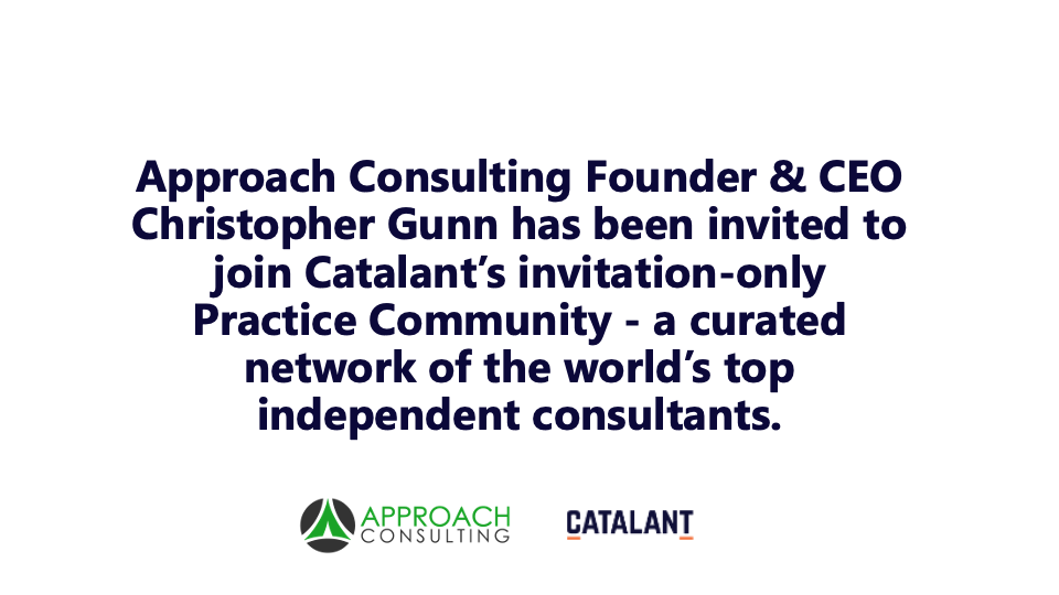 Slide detailing Christopher Gunn's new affiliation with Catalant's invite-only elite practice.